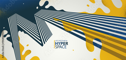 Fluid splash in motion over 3D lines in perspective space vector abstract background, energy blast explosion in chaos, surreal explosion art wallpaper.