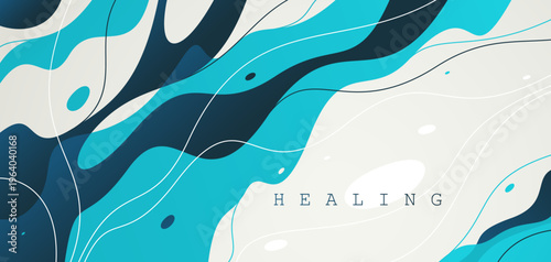 Abstract vector background with smooth fluid lava shapes, curve lines and shapes wallpaper art, liquid flow relaxing amorphous illustration.