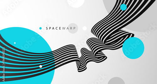 Abstract background with curve lines in 3D perspective, dynamic stripes tape looks like road, journey trip wallpaper, futuristic dynamic expanse theme.