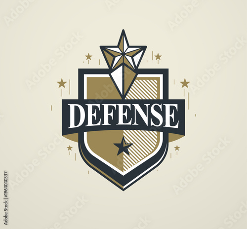 Military style heraldic shield inspired by tactical units, armed forces and combat readiness, symbolizing strength, discipline and strategic defense.