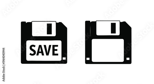 Vector illustration of floppy disk icon set, save symbol, vector illustration