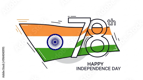 Independence Day celebration with Indian flag and 78th anniversary logo