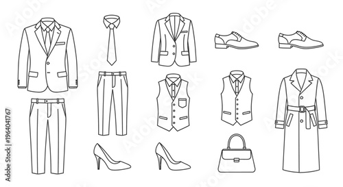 Collection of business clothing and accessories 2.