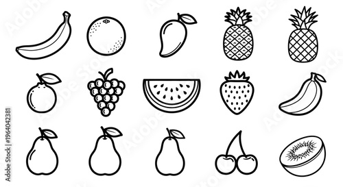 Collection of various fruit icons 3.