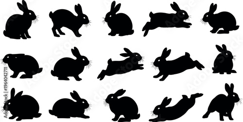 Easter day bunny silhouettes easter egg hunt rabbit decorations