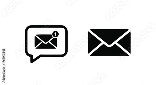 Vector illustration of set of email and message notification icons