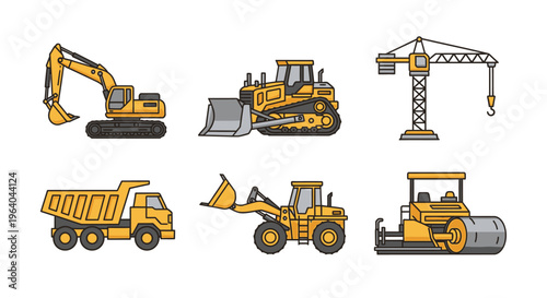 Construction vehicles and equipment icons 8.