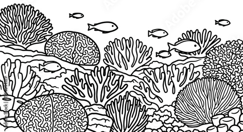Coral Reef with Fish Swimming Nearby 1.
