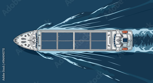 Large Cargo Ship Sailing Ocean.