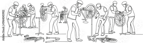 people working together on garden