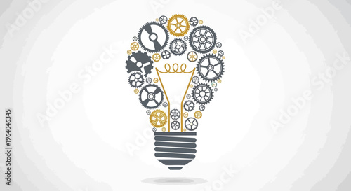 Light Bulb with Gears and Cogs.