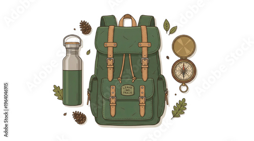 Eco-Friendly Sustainable Camping Gear and Backpack Illustration

Colorful STEM Education Icons for Science and Math