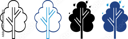 Minimalist tree icon a clean symbol of nature, ecology and greenery for graphic design elements or environmental presentations
