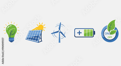 Eco friendly energy icons on white 4.