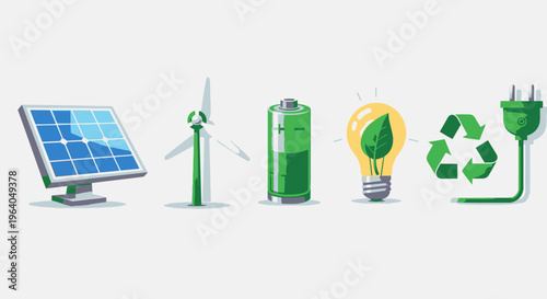 Eco friendly energy icons on white 5.