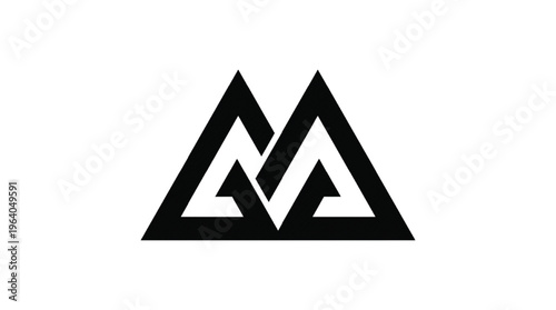 Geometric Letter M Logo with Intricate Filigree Pattern on Transparent Background