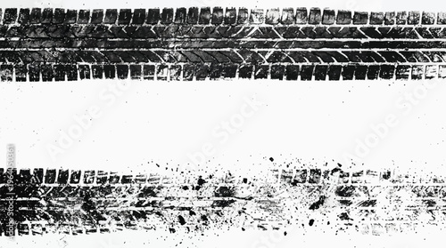 Tire tracks leave marks on the ground with skid and scuff marks visible