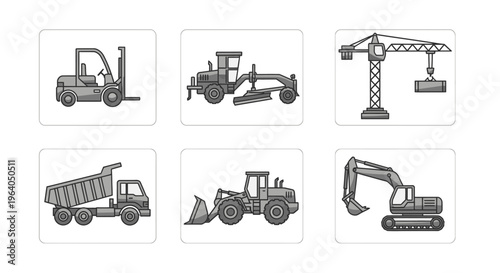 Heavy machinery construction equipment vehicles.