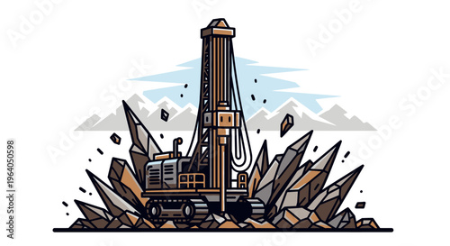 Industrial mining drill machine equipment.