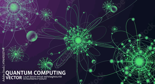 Quantum Computing Digital Network Visualization.