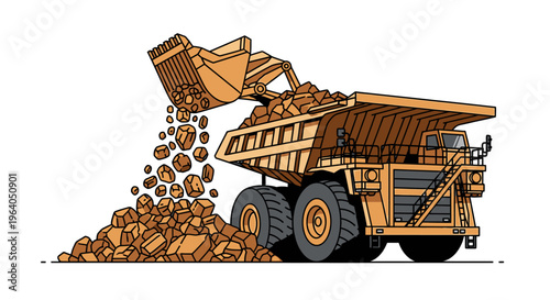 Large mining dump truck vehicle.