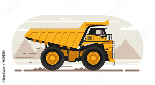 Large Yellow Mining Dump Truck Vehicle 3.
