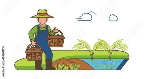 Man holding baskets of fresh produce.