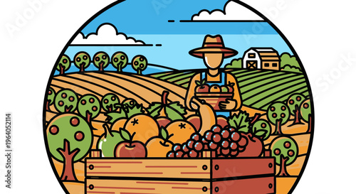 Man wearing hat picking fresh fruits.