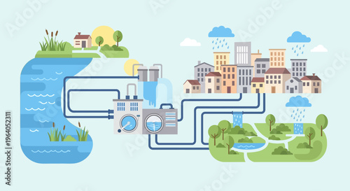 Urban Water Cycle: From River to City and Back