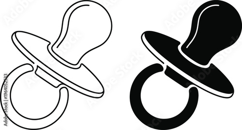 Black and white pacifier illustration
