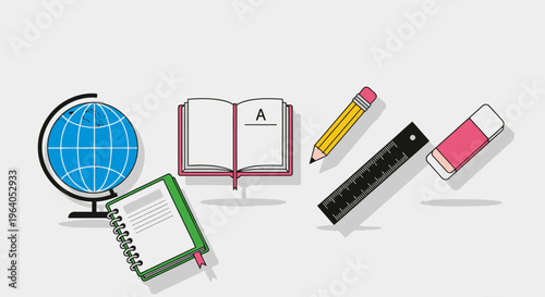 School supplies and education tools 3.