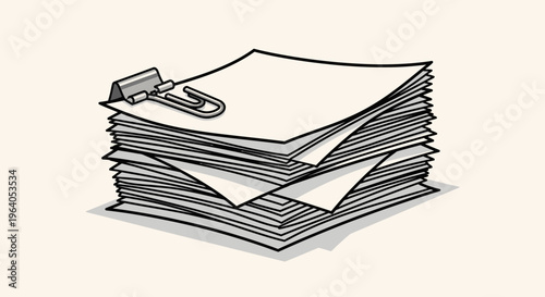 Stack of paper office documents.