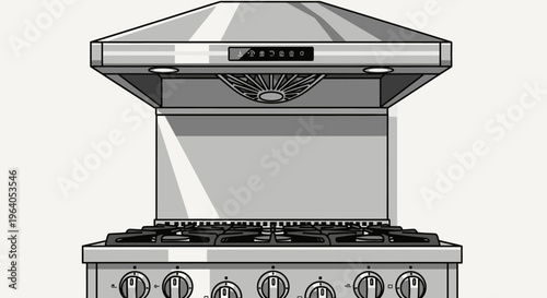 Stainless Steel Kitchen Range Hood.