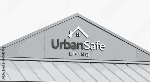 Urban Safe Living house logo sign.