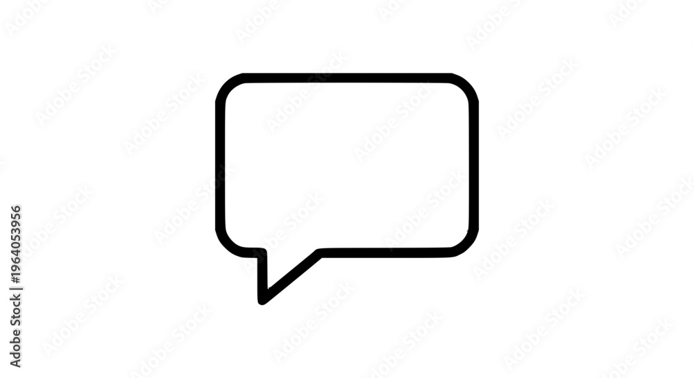 Fototapeta premium Message icon, chat bubble minimal UI interface vector illustration