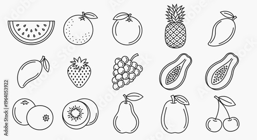 Variety of Fresh Fruit Illustrations 7.