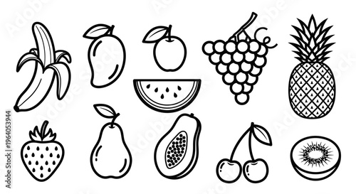 Variety of Fresh Fruit Illustrations 8.