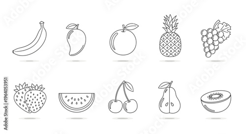 Variety of Fresh Fruit Illustrations 13.