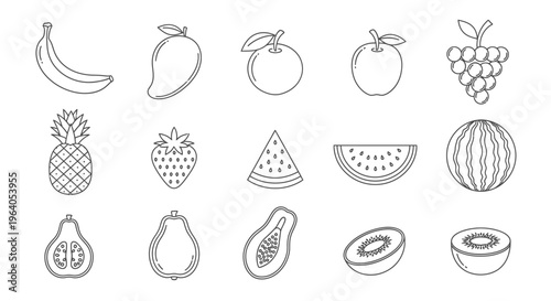 Variety of Fresh Fruit Illustrations 10.