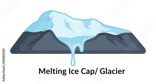 Melting Glacier Illustration - A Visual Representation of Climate Change Impact.