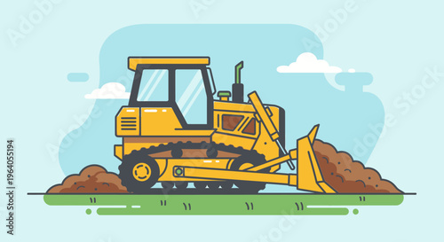 Yellow Construction Bulldozer Heavy Equipment Machine 1.