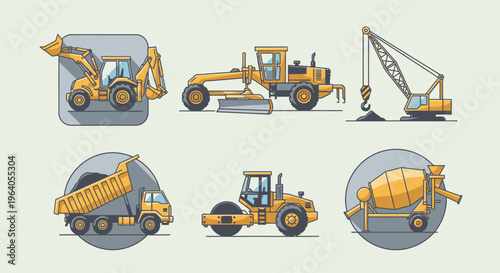 Yellow construction vehicles and equipment 1.
