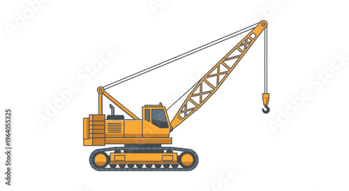 Yellow construction crane machine equipment.