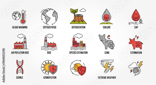 Environmental Issues and Challenges - A Visual Representation of Global Concerns.