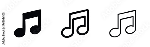 Musical Note Icons - Double Eighth Note Symbols Collection
