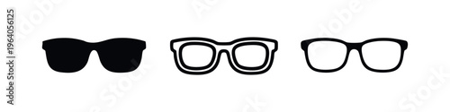 Eyeglasses and Sunglasses Icon Set - Fashion and Vision Accessories