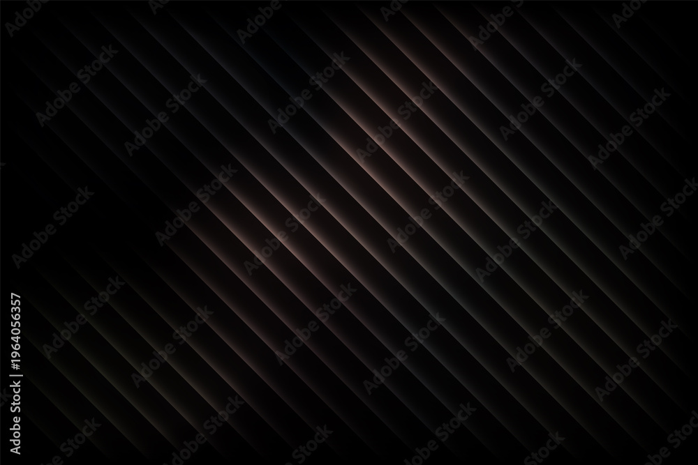 Fototapeta premium Abstract dark metallic diagonal lines texture background with subtle warm gradient glow, modern futuristic striped pattern design for technology wallpaper backdrop