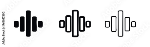 Audio Equalizer Sound Bars Icon Set - Music Visualization Symbol