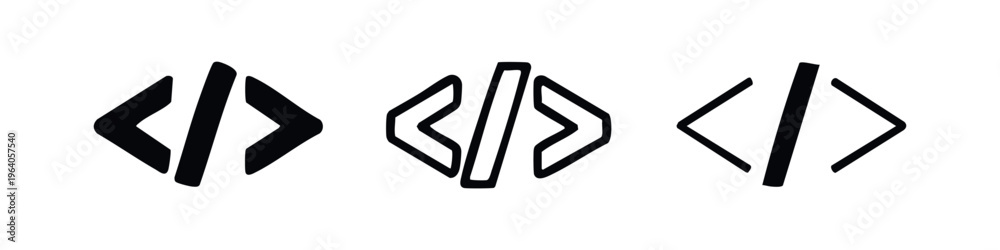 Fototapeta premium Code Tags Icon Set - Programming and Development Symbol