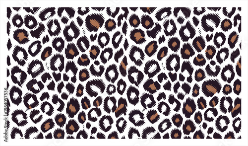 Luxury leopard print seamless pattern African animal skin fur texture elegant fashion textile repeat design natural spots vector, flat vector illustration